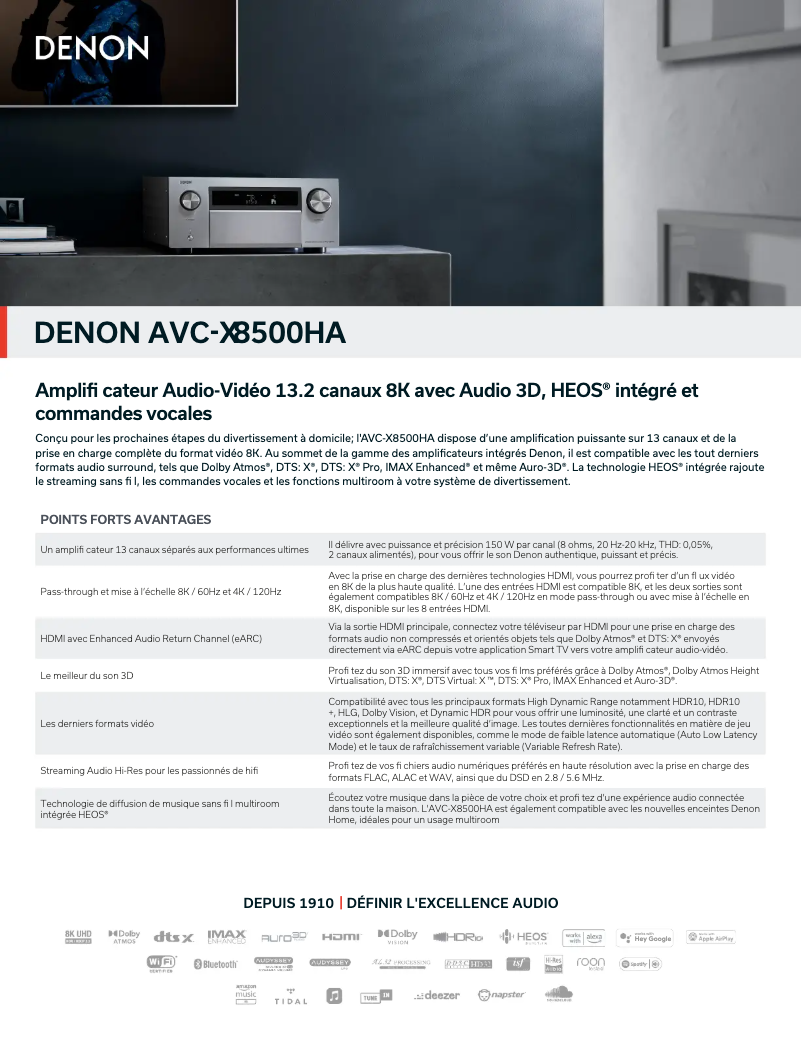 Image de la première page du manuel de l'appareil AVC-X8500HA