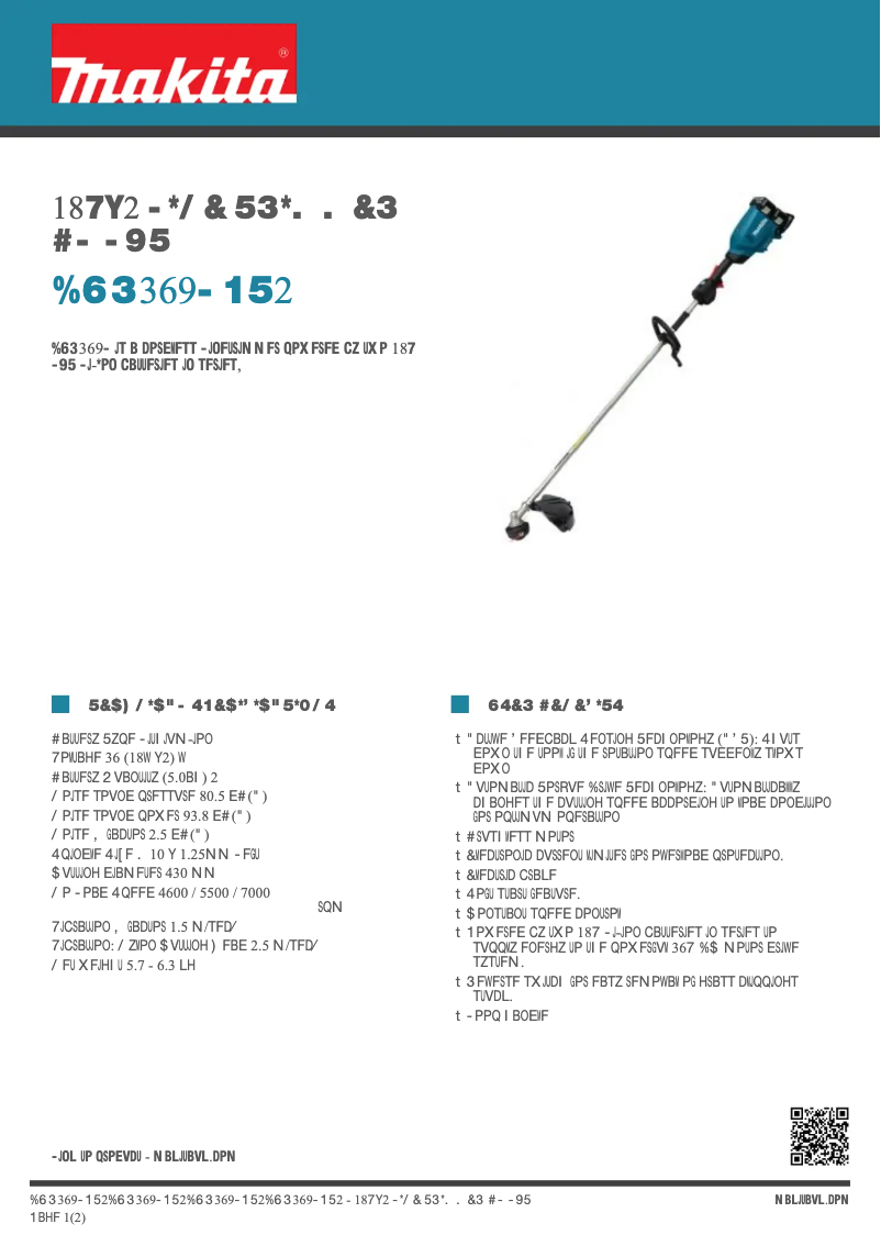 Page n°1 - Fiche technique Makita DUR369LPT2