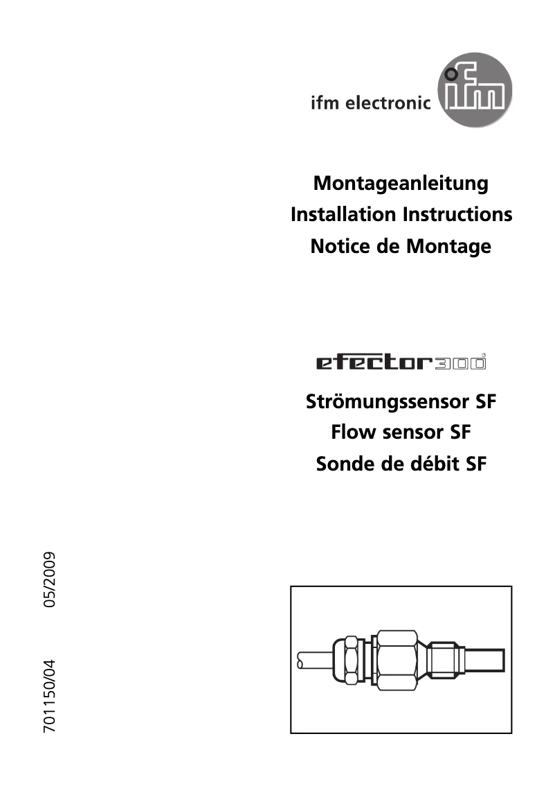 Page n°1 - Manuel utilisateur IFM SF3005