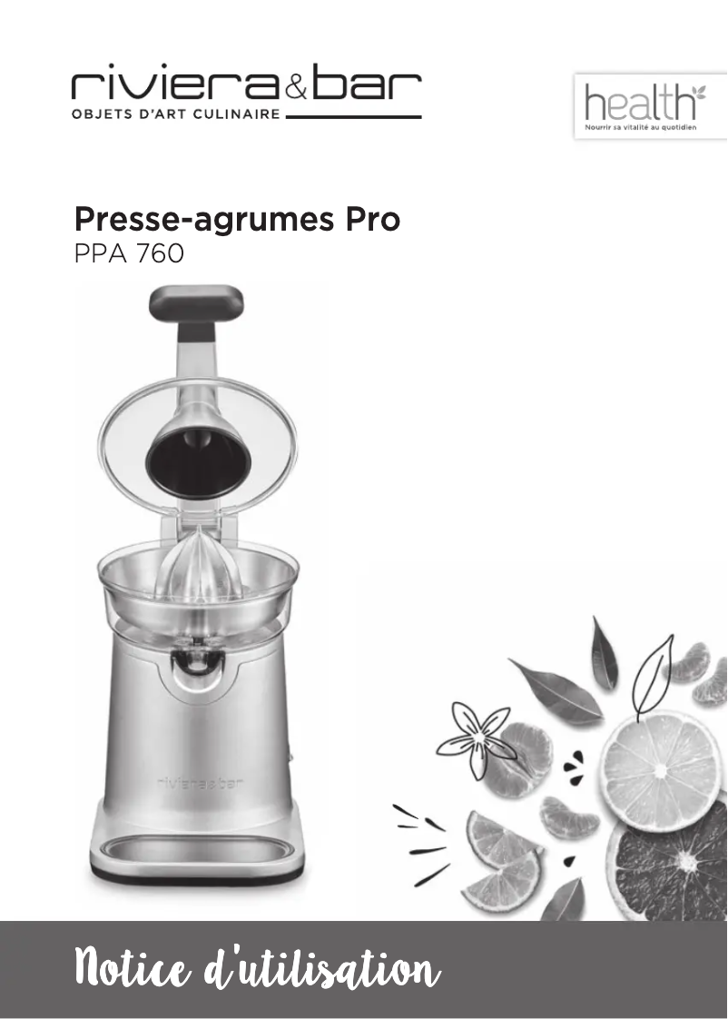 Page 1 de la notice Manuel utilisateur Riviera & Bar PPA760