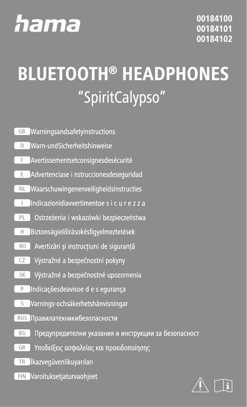 Page 1 de la notice Instructions de sécurité Hama Spirit Calypso