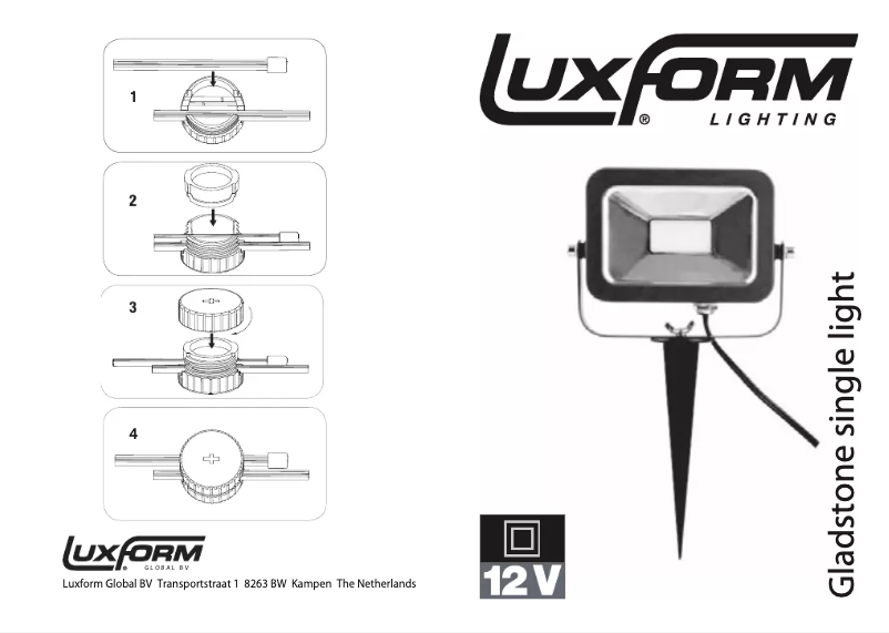 Página 1 del manual Manual de usuario Luxform Lighting Gladstone single light