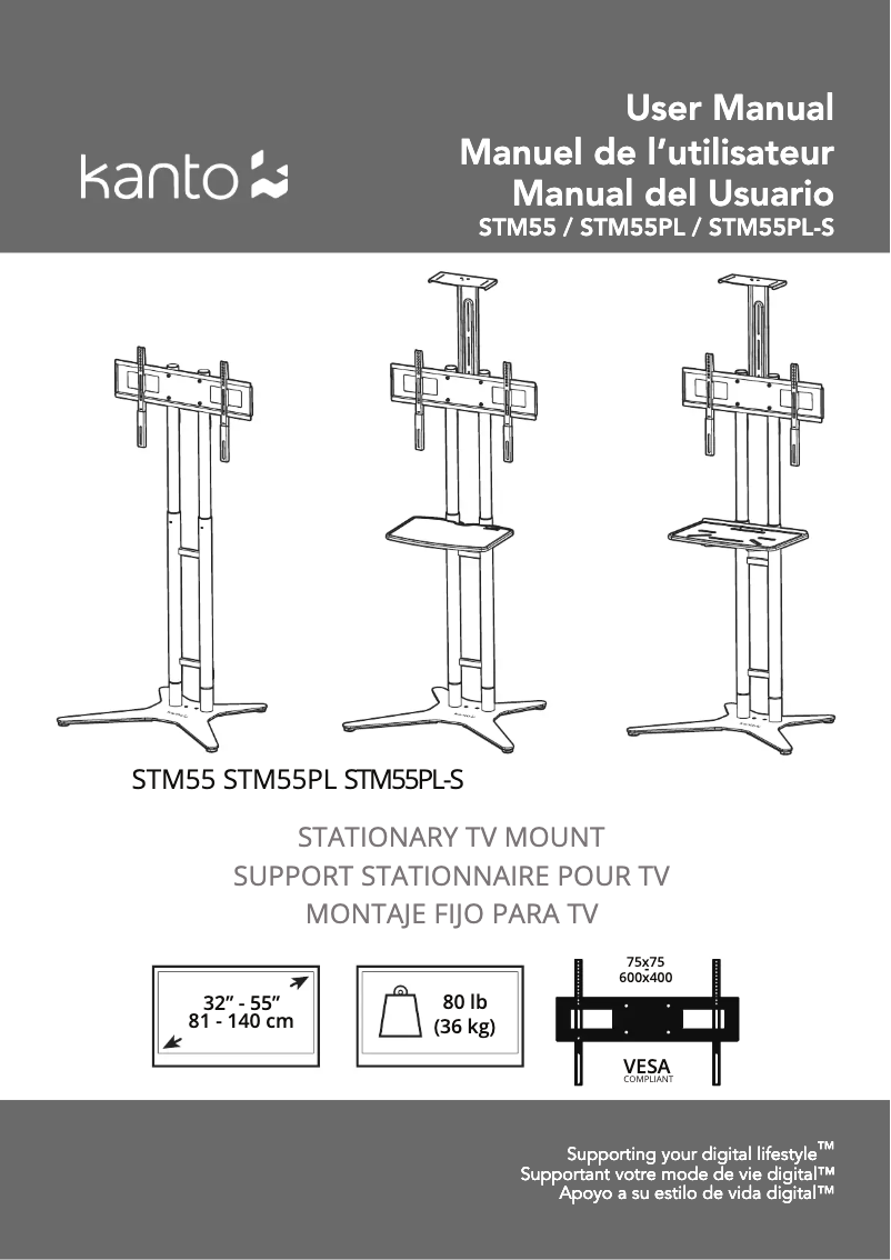 Page 1 of the manual User Manual Kanto STM55PL-S