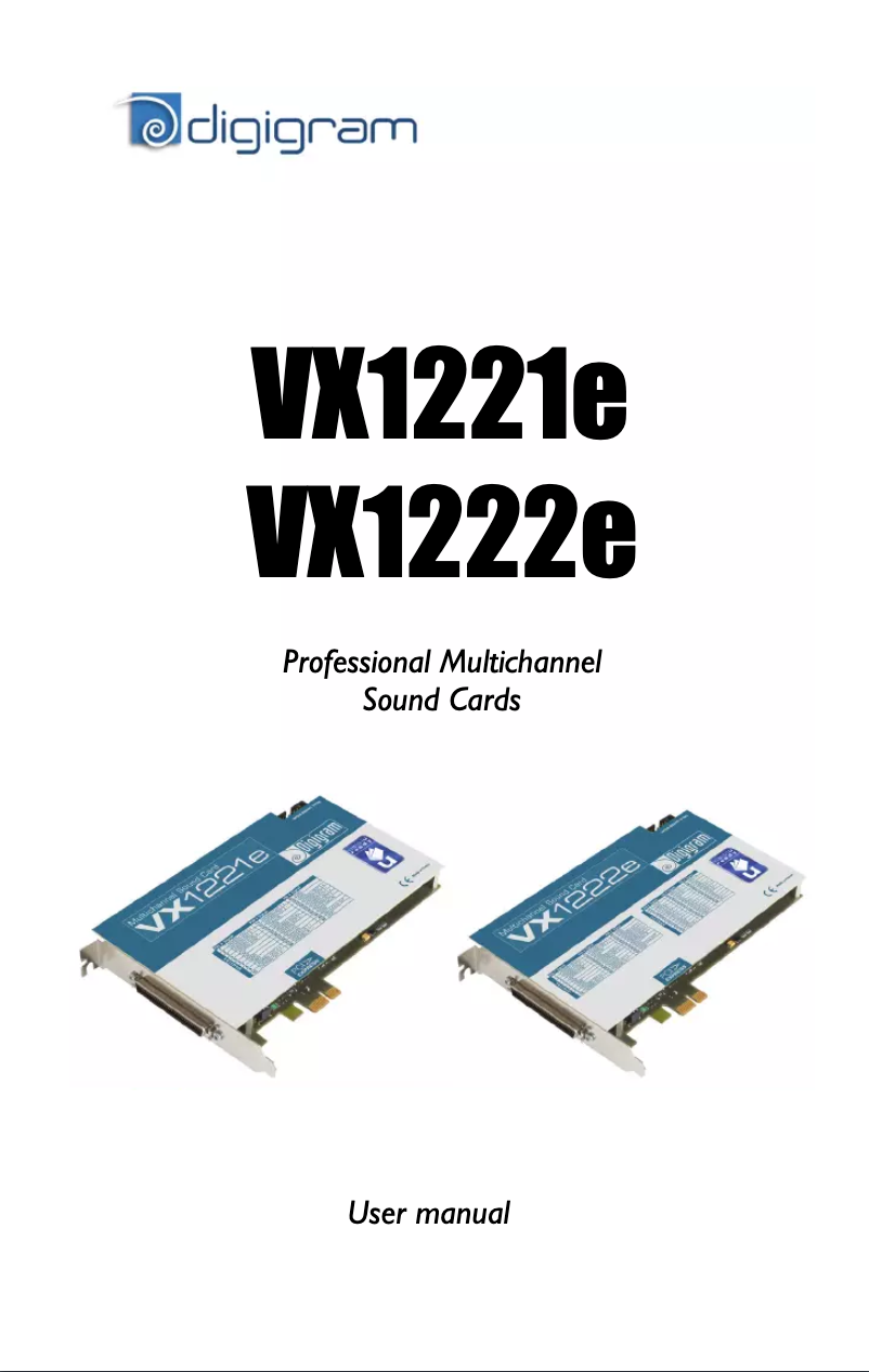 Page n°1 - Manuel utilisateur Digigram VX1222e