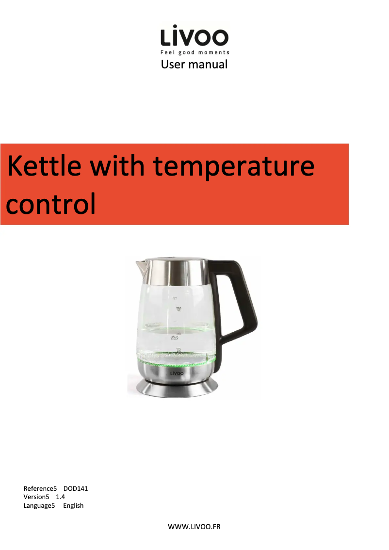 Page n°1 - Manuel utilisateur Livoo DOD141