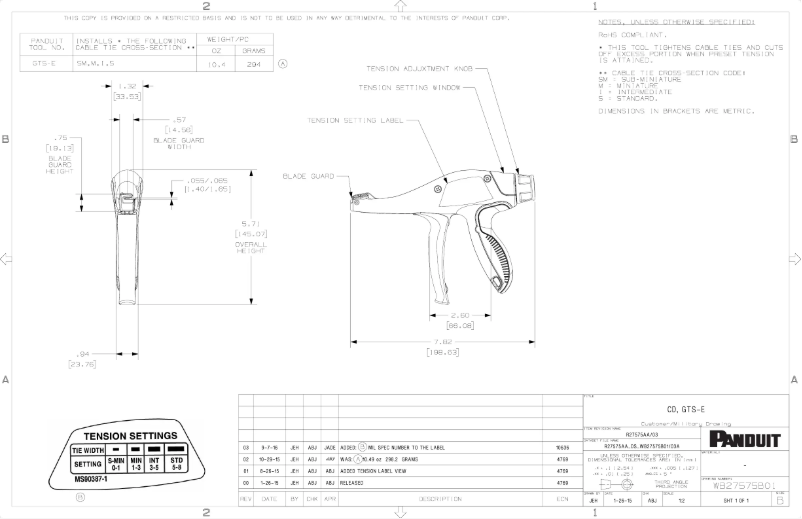 Page n°1 - Dessin technique Panduit GTS-E