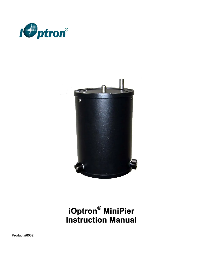 Page 1 de la notice Manuel utilisateur iOptron MiniPier