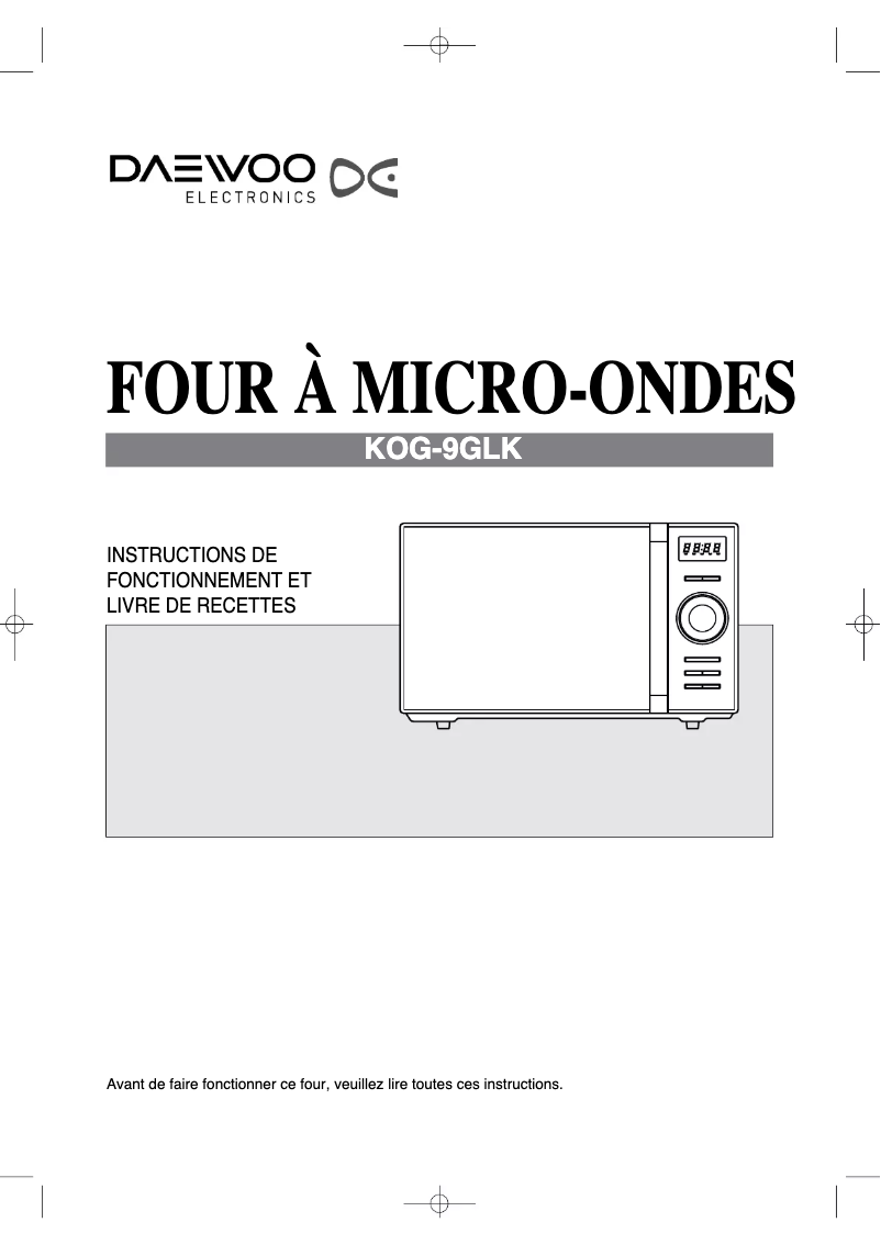 Page n°1 - Manuel utilisateur Daewoo KOG-9GLK