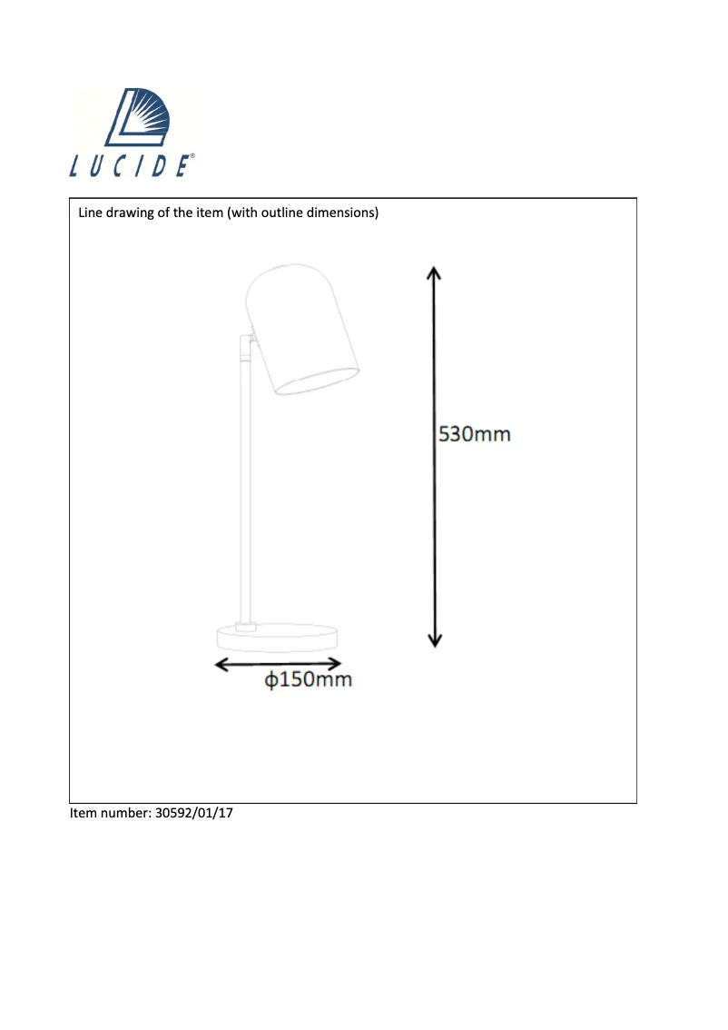 Page 1 de la notice Manuel utilisateur Lucide Bliny 30592/01/17