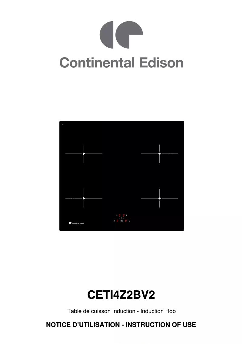 Page n°1 - Manuel utilisateur Continental Edison CETI4Z2BV2