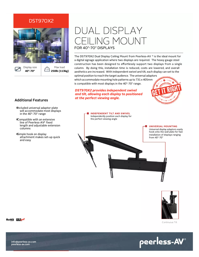 Page n°1 - Brochure Peerless-AV DST970X2