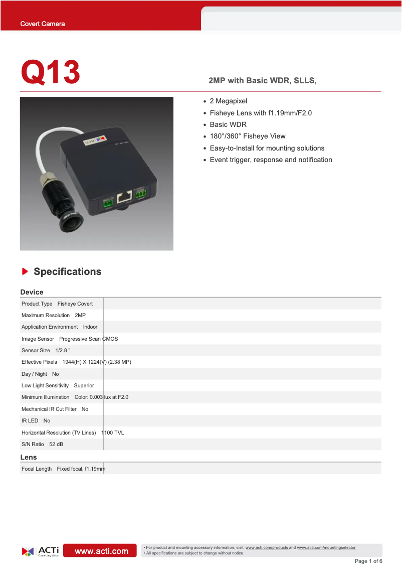 Image de la première page du manuel de l'appareil Q13