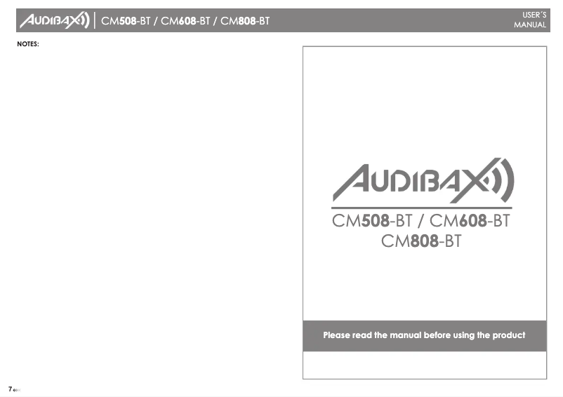 Image de la première page du manuel de l'appareil CM508-BT