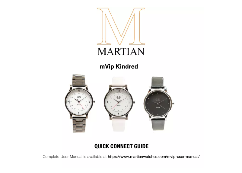 Page 1 de la notice Manuel utilisateur Martian mVip Kindred