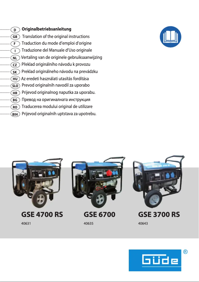 Imagen de la primera página del manual del dispositivo GSE 3700 RS