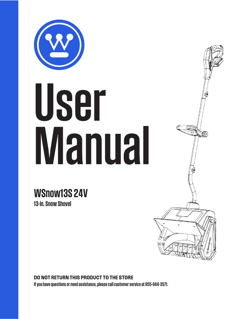 Page n°1 - Manuel utilisateur Westinghouse WSnow13S