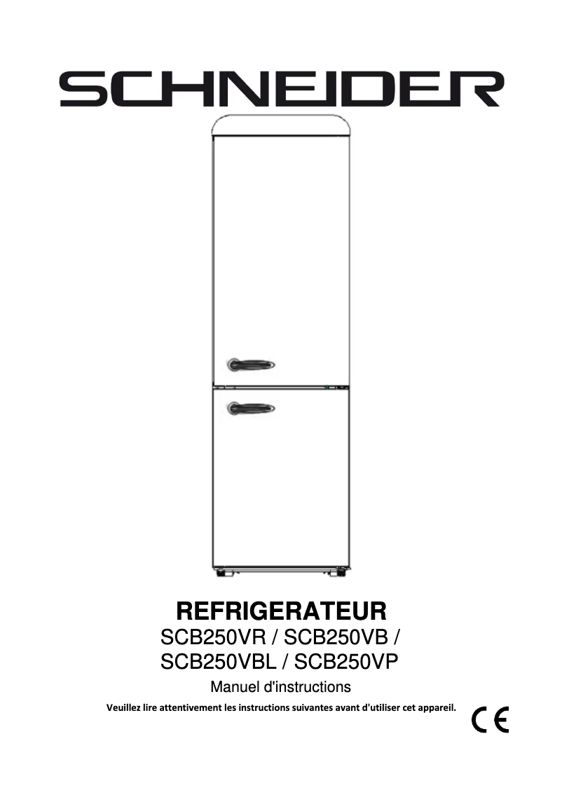 Image de la première page du manuel de l'appareil SCB250CR