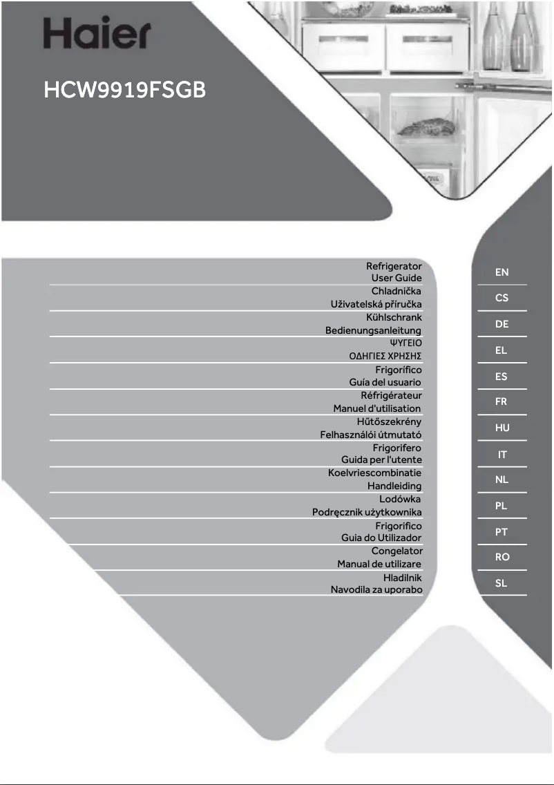 Imagen de la primera página del manual del dispositivo HCW9919FSGB
