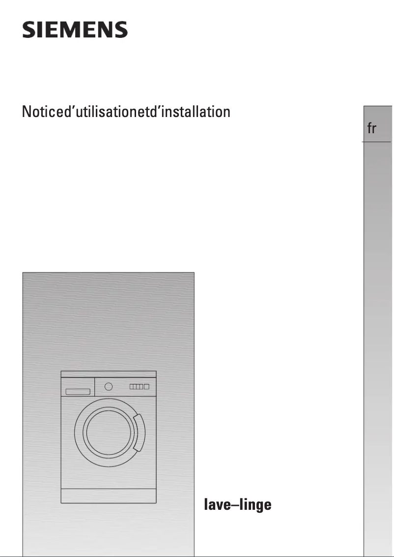 Page 1 de la notice Manuel utilisateur Siemens WXSP1260FF