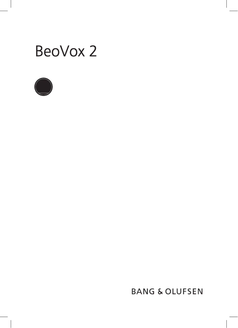 Image de la première page du manuel de l'appareil BeoVox 2