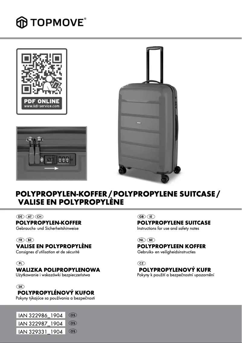 Page n°1 - Manuel utilisateur Topmove IAN 322987