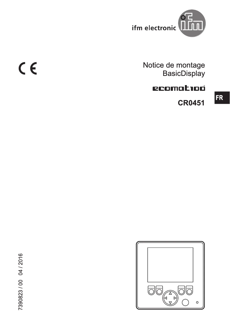 Page n°1 - Manuel utilisateur IFM EC0407