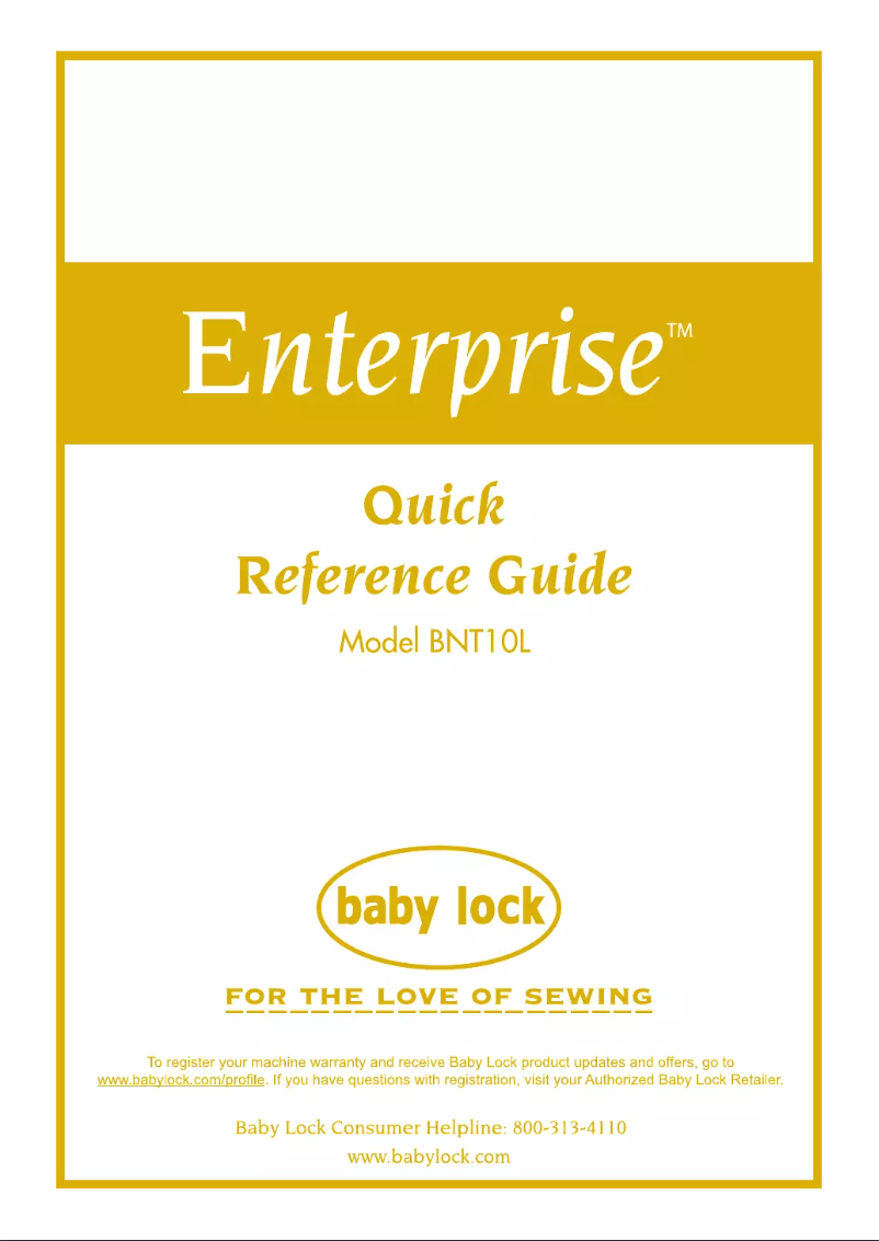 Page 1 de la notice Manuel utilisateur Baby Lock Enterprise BNT10L