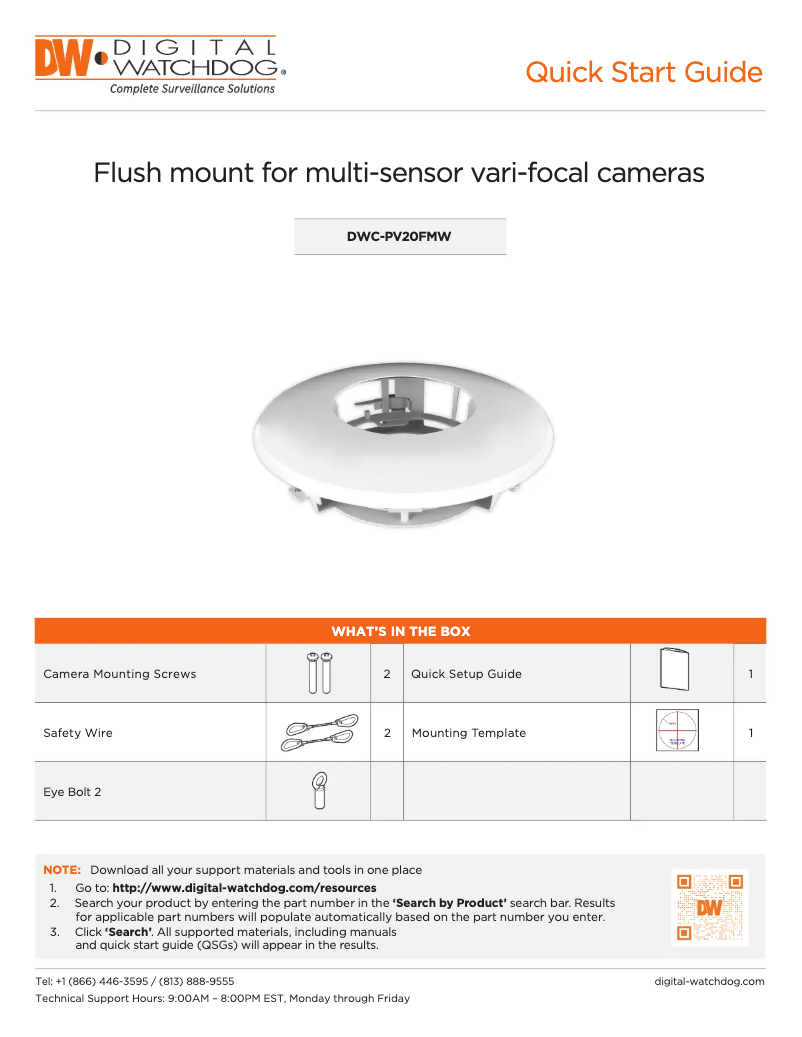 Page n°1 - Manuel utilisateur Digital Watchdog DWC-PV20FMW