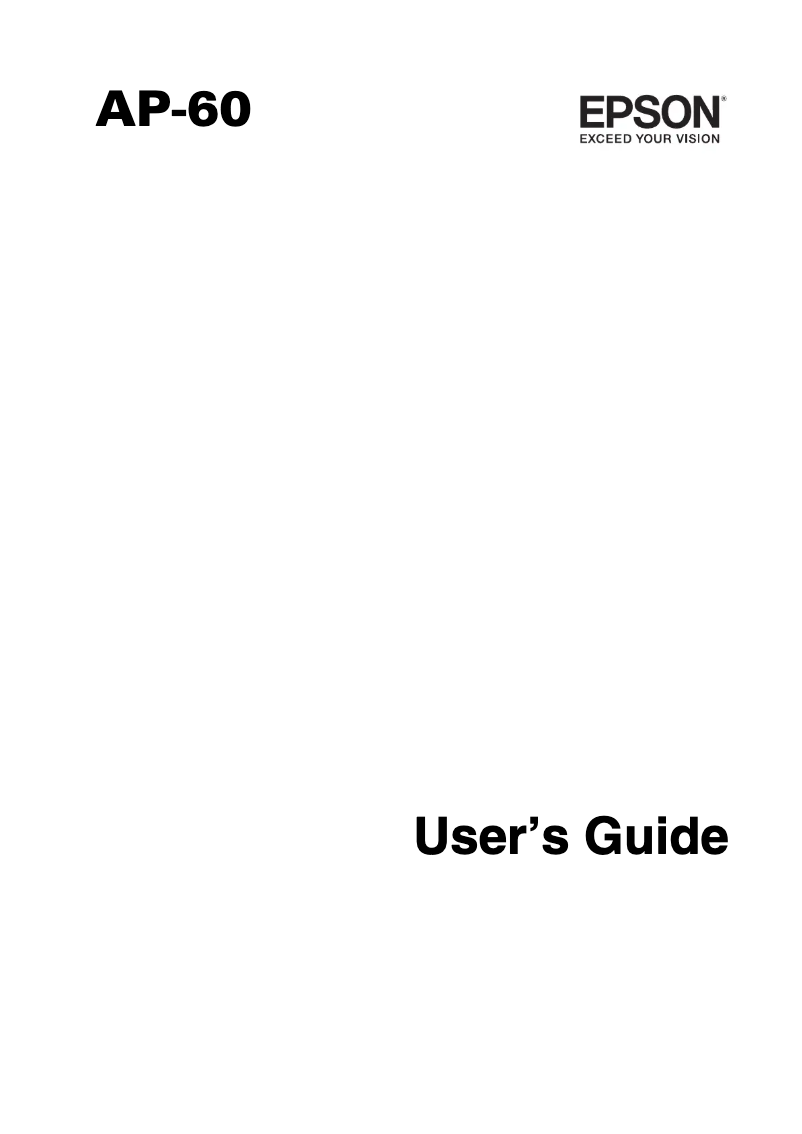Page 1 de la notice Manuel utilisateur Epson AP-60
