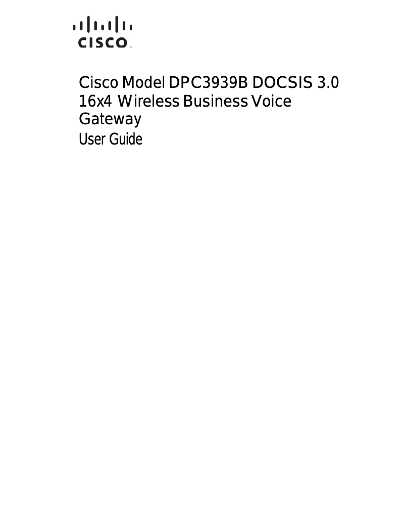 Page n°1 - Manuel utilisateur Cisco DPC3939B