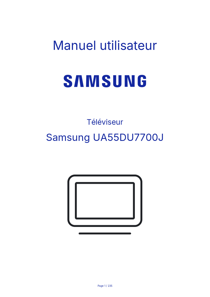 Page n°1 - Manuel utilisateur Samsung UA55DU7700J