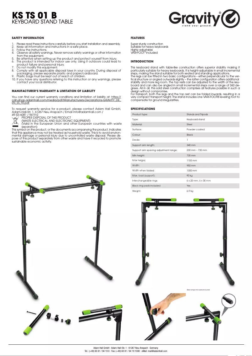 Página 1 del manual Manual de usuario Gravity KS TS 01 B