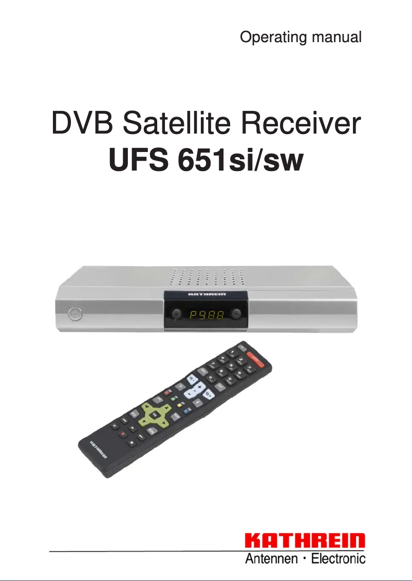 Image de la première page du manuel de l'appareil UFS 651si