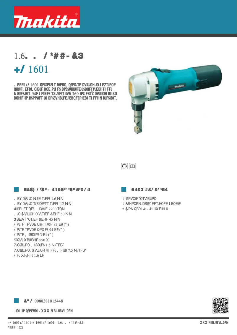 Image de la première page du manuel de l'appareil JN1601