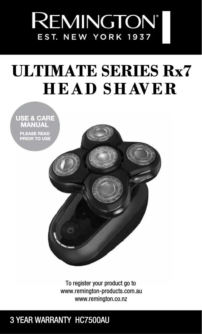 Page n°1 - Manuel utilisateur Remington Ultimate RX7 HC7500AU