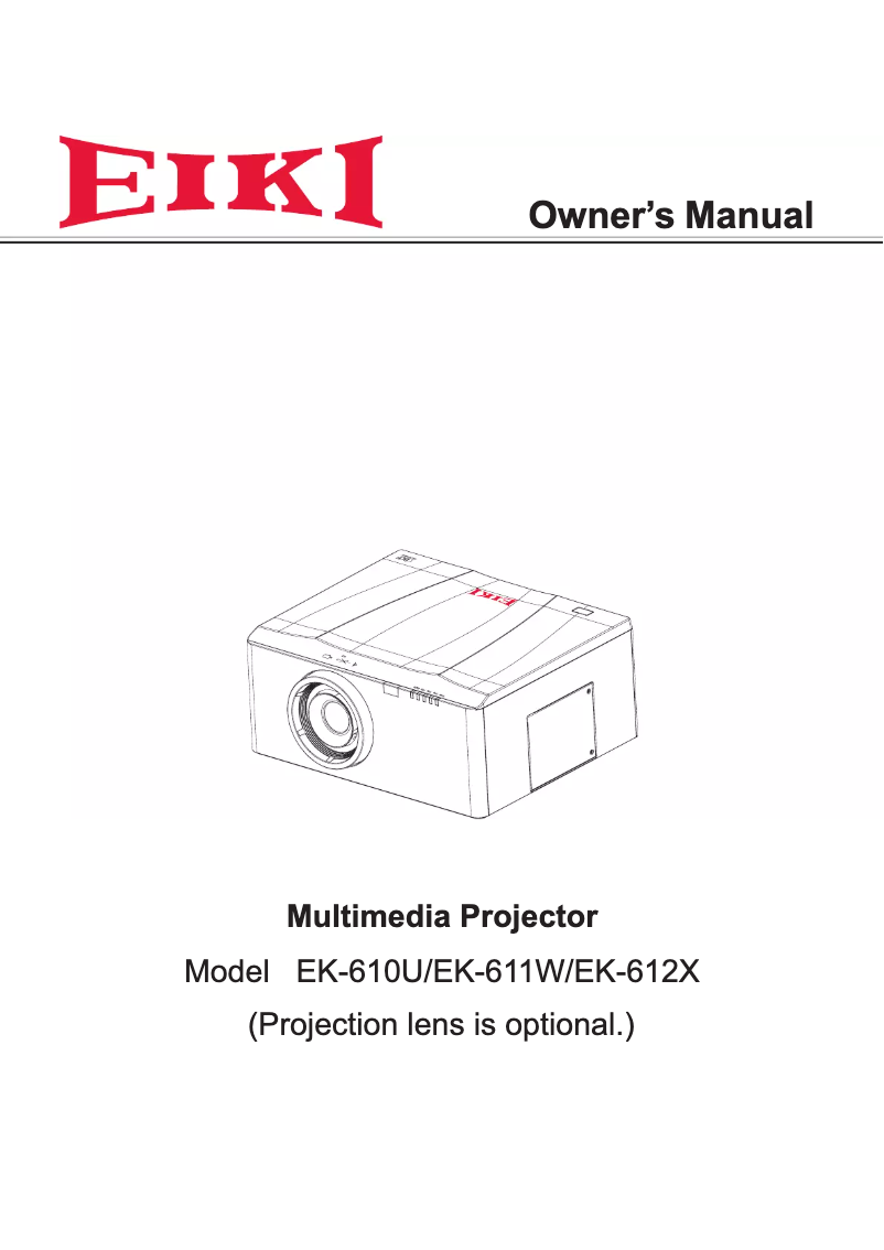 Page n°1 - Manuel utilisateur EIKI EK-610U