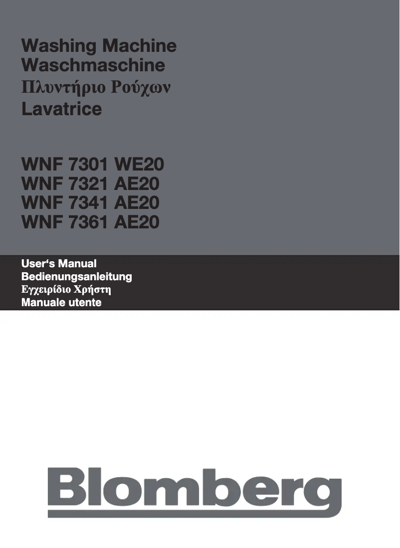 Image de la première page du manuel de l'appareil WNF 7301 WE20