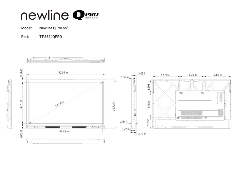 Page 1 de la notice Dessin technique Newline TT-9824QPRO