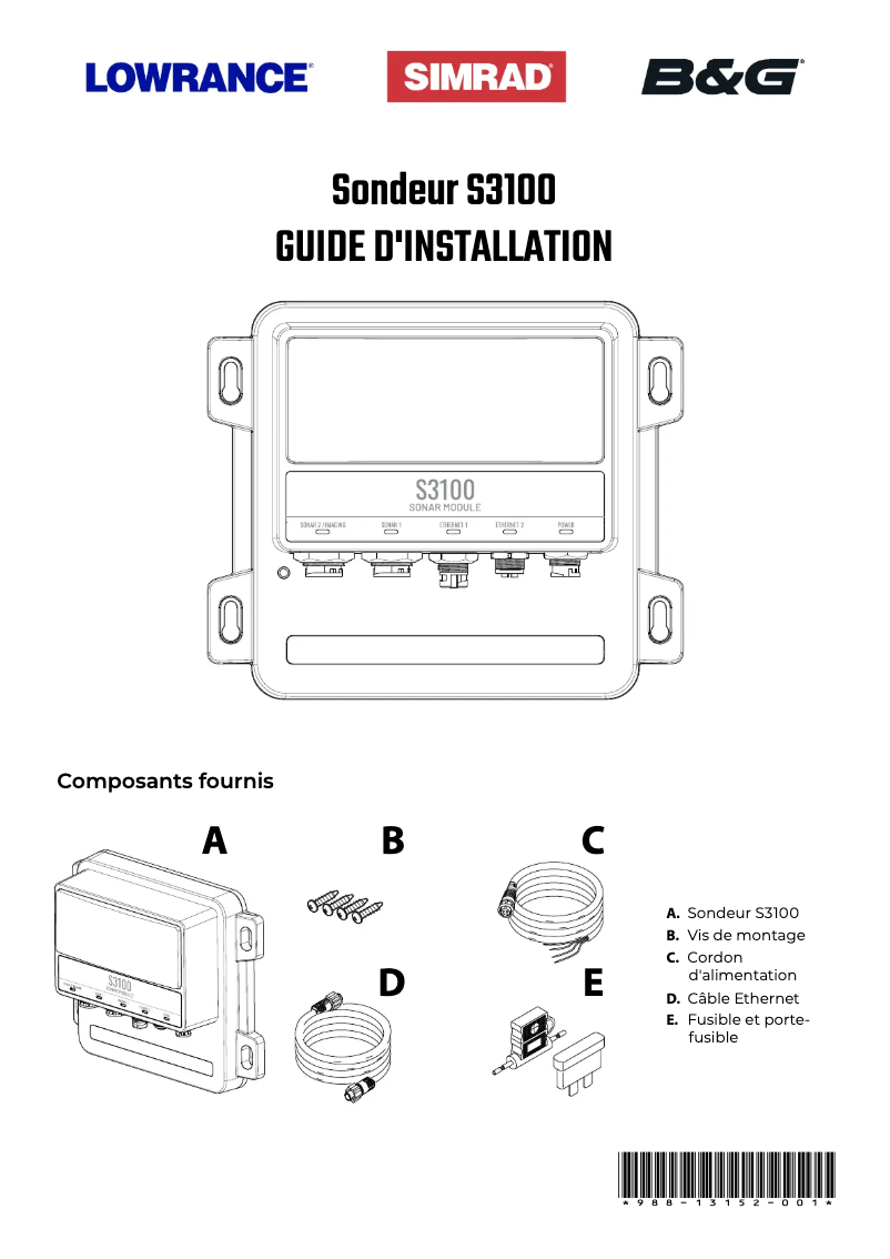 Page n°1 - Manuel utilisateur Simrad S3100