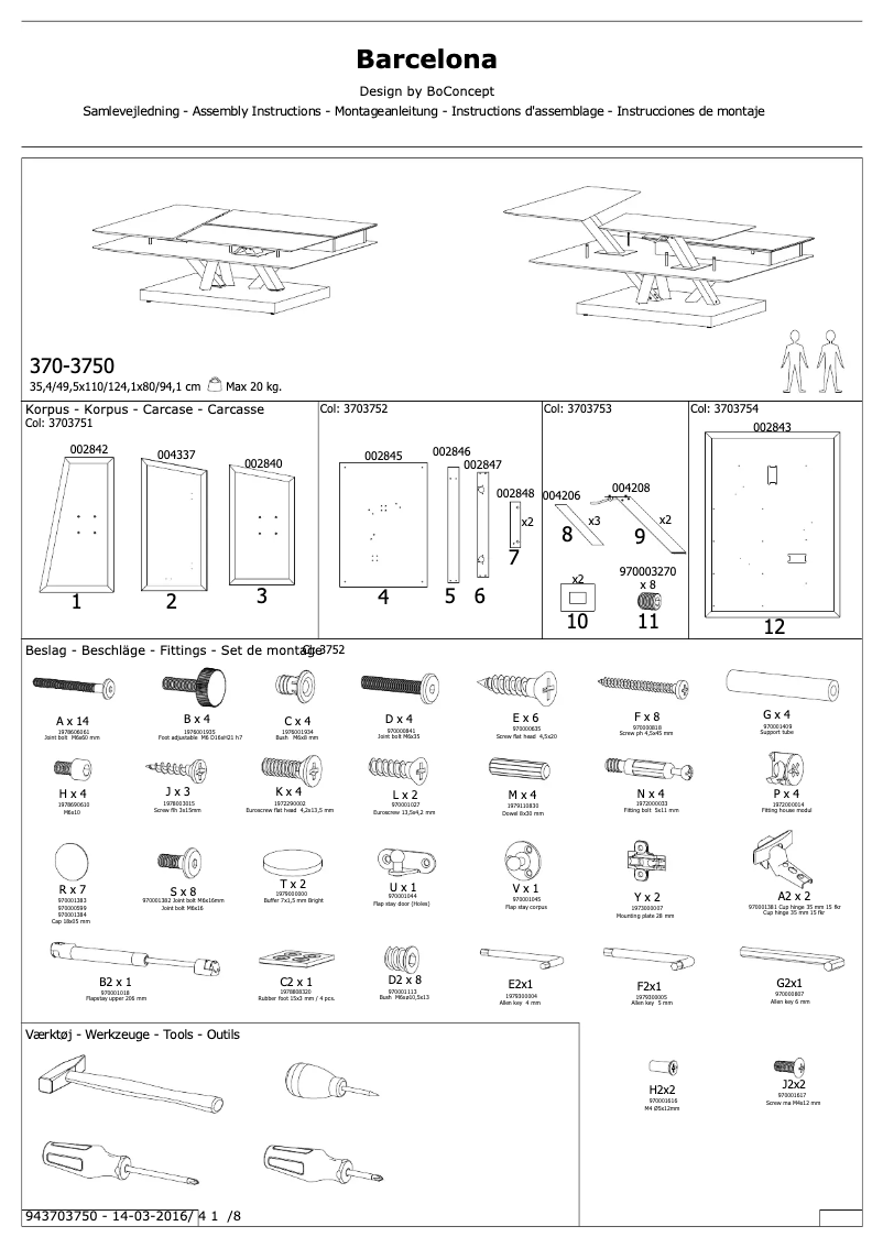Page n°1 - Manuel utilisateur BoConcept Barcelona