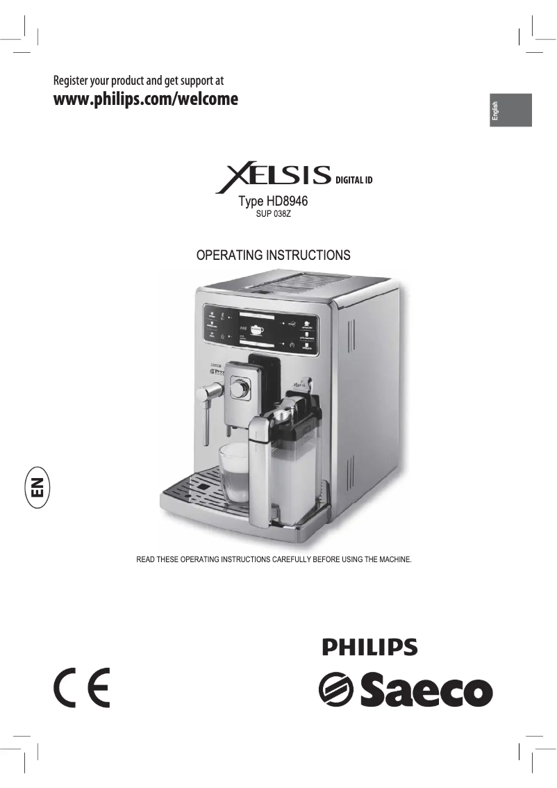 Image de la première page du manuel de l'appareil Saeco Xelsis RI9946