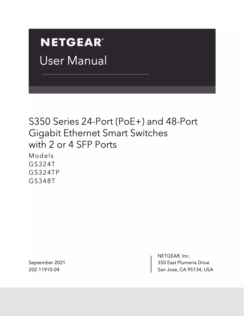 Page n°1 - Manuel utilisateur Netgear GS324T
