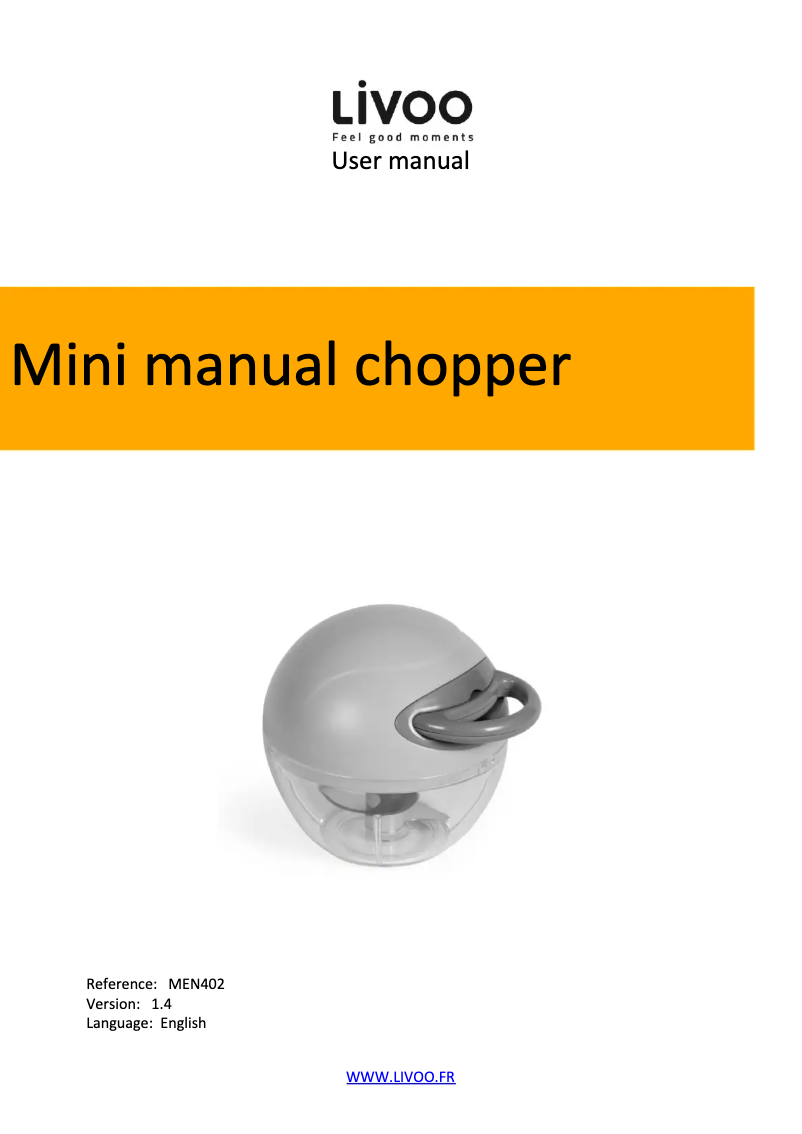 Page n°1 - Manuel utilisateur Livoo MEN402V