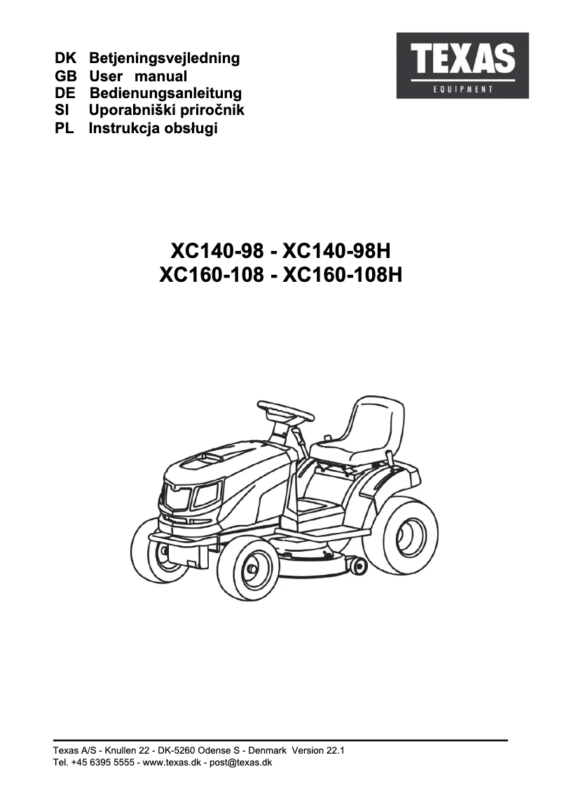Página 1 del manual Manual de usuario Texas XC140-108H