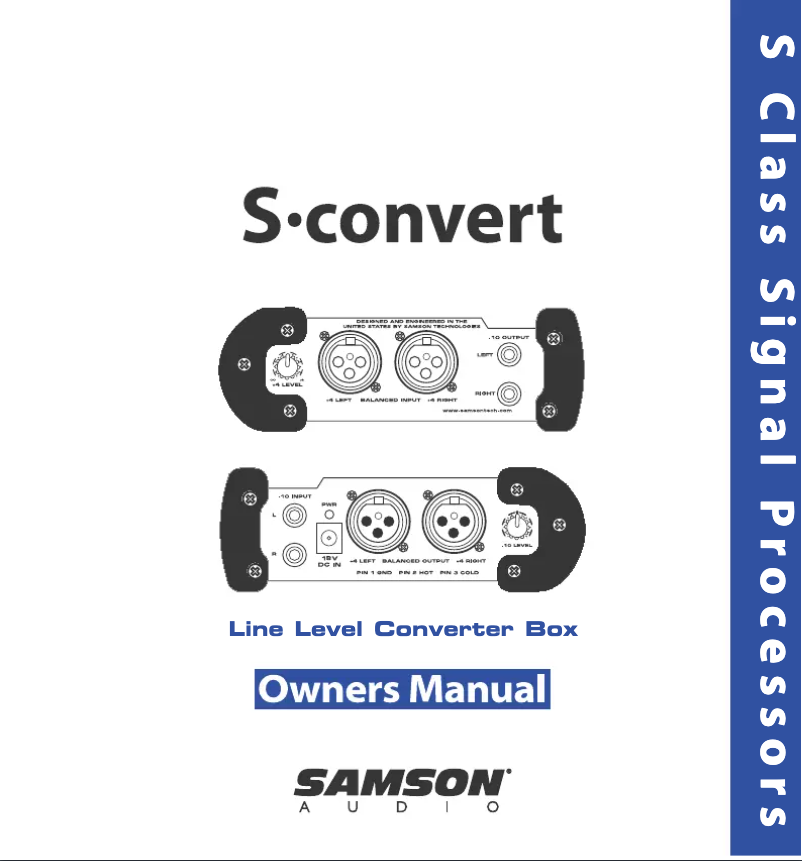 Page n°1 - Manuel utilisateur Samson S-Convert
