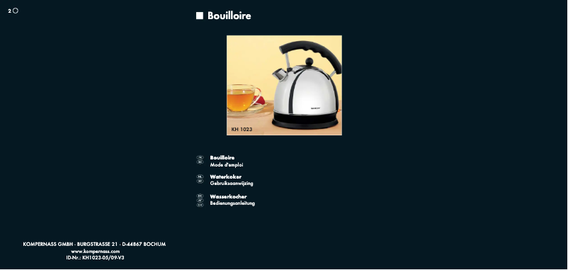 Image de la première page du manuel de l'appareil KH 1023