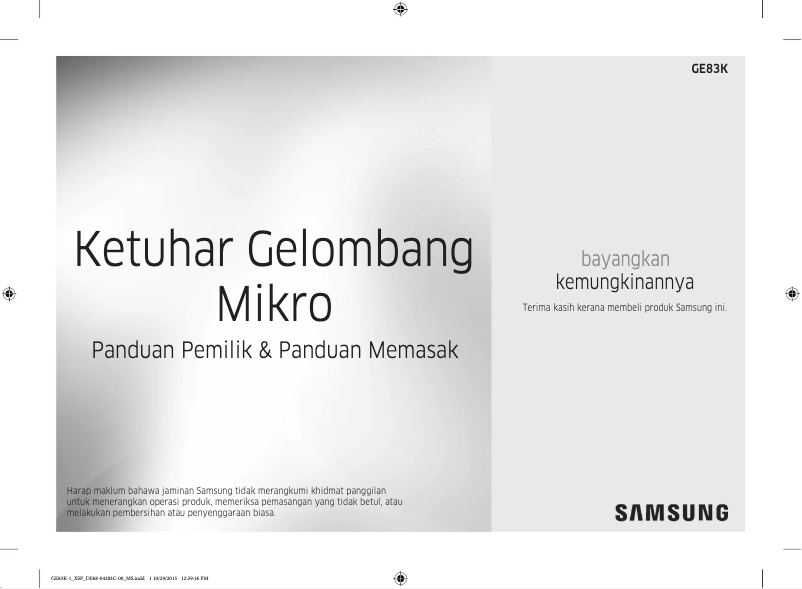 Page 1 de la notice Manuel utilisateur Samsung GE83K