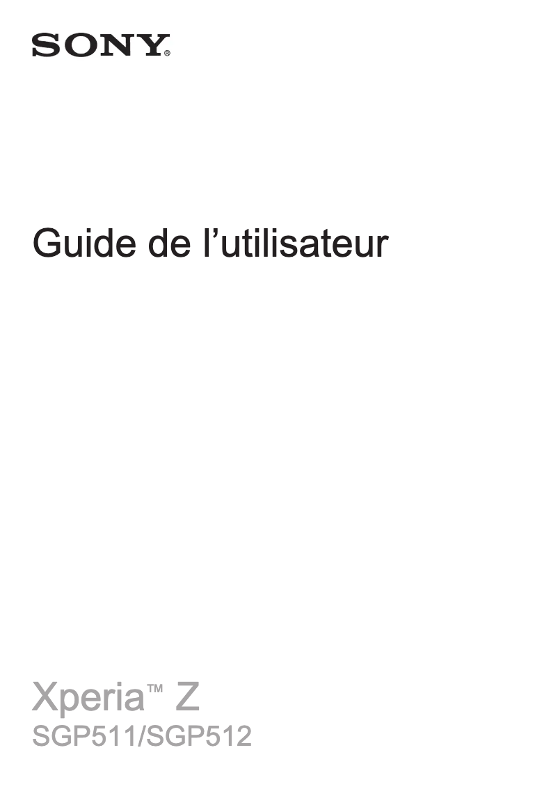 Imagen de la primera página del manual del dispositivo Xperia Z2 Tablet