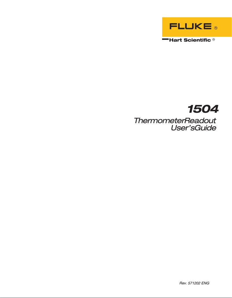 Page n°1 - Manuel utilisateur Fluke 1502A