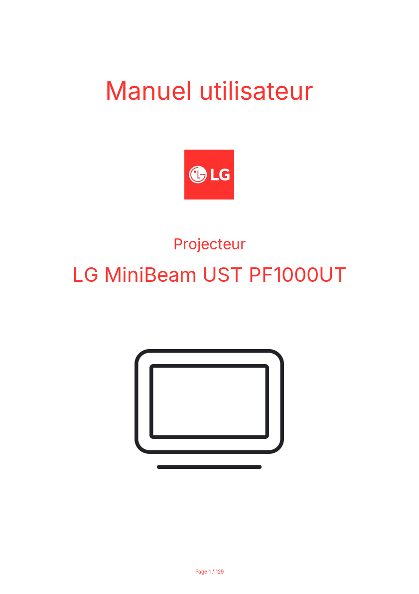 Page n°1 - Manuel utilisateur LG MiniBeam UST PF1000UT